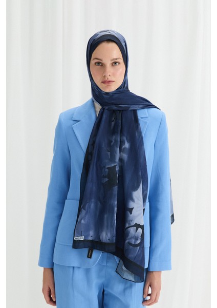 Velvet Kraş Şal - Lacivert