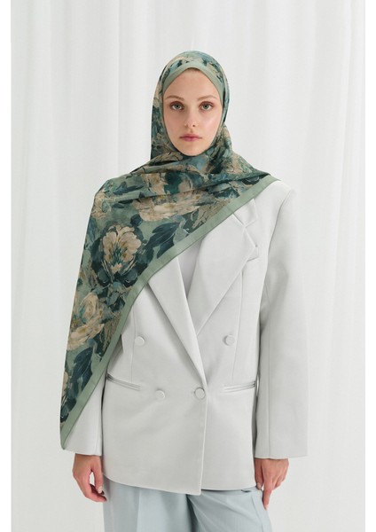 Aura Ipek Krep Şal - Mint