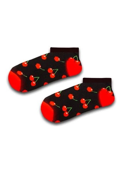 Mini Kirazlar Desenli Renkli Patik