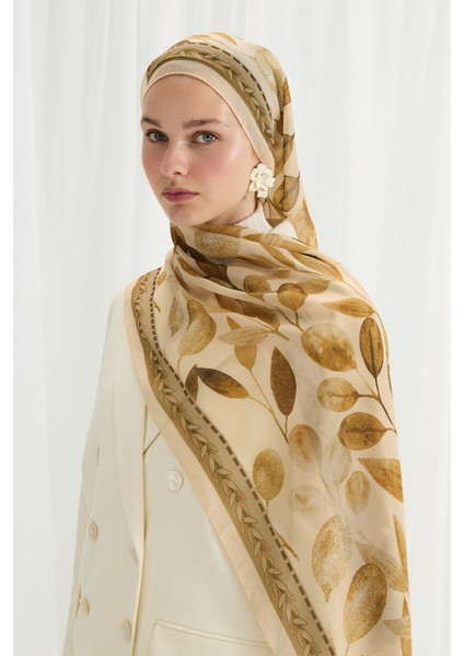 Camellia Ipek Krep Şal - Tereyağ Sarısı modelleri