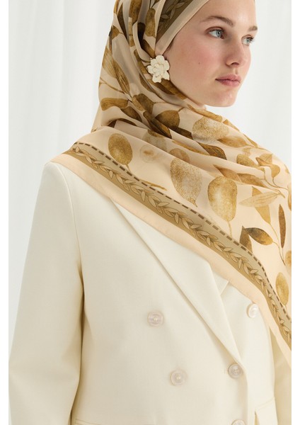 Camellia Ipek Krep Şal - Tereyağ Sarısı fırsatları