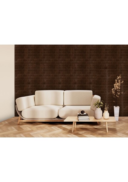 3 Boyutlu Duvar Paneli Kabartmalı Metro Desen Pvc 41X41 Cm/ 6 Adet /1 M² Teak