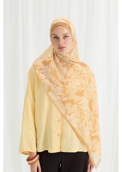 Viena Ipek Krep Şal - Tereyağ Sarısı