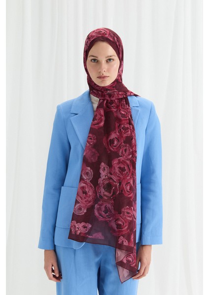 Valeria Ipek Krep Şal - Bordo