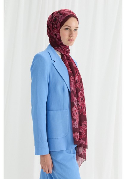 Valeria Ipek Krep Şal - Bordo fiyatları