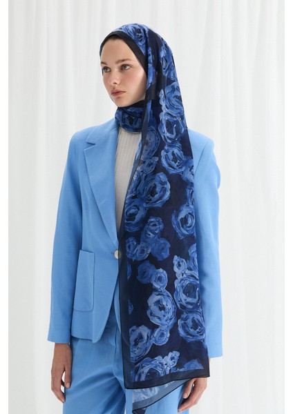 Valeria Ipek Krep Şal - Lacivert fiyatları