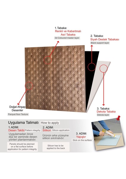 3 Boyutlu Duvar Paneli Kabartmalı Puantiye Desen Pvc 41X41 Cm/ 6 Adet /1 M² Antik modelleri