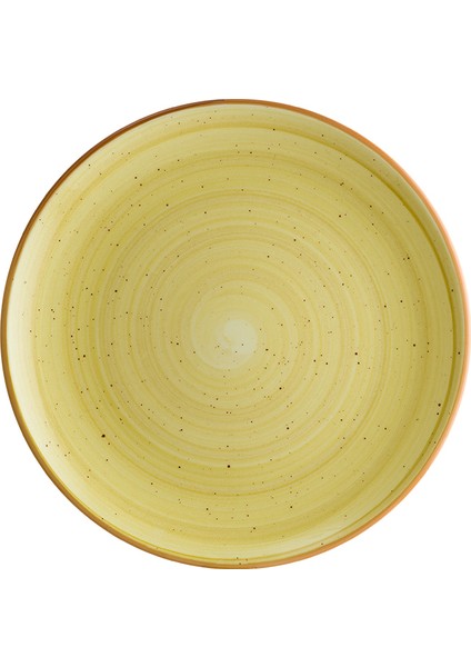 Amber Gourmet 17CM 12 Adet Porselen Düz Tabak Sarı