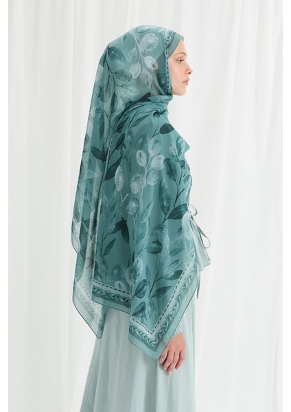 Camellia Ipek Krep Şal - Turkuaz modelleri