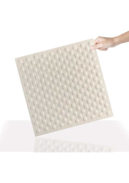 3 Boyutlu Duvar Paneli Kabartmalı Puantiye Desen Pvc 41X41 Cm/ 6 Adet /1 M² Beyaz Huş