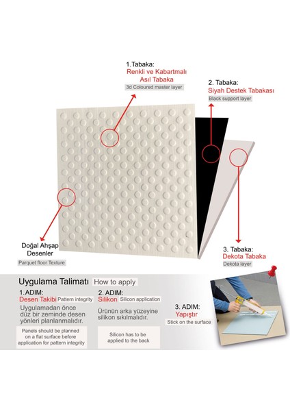 3 Boyutlu Duvar Paneli Kabartmalı Puantiye Desen Pvc 41X41 Cm/ 6 Adet /1 M² Beyaz Huş modelleri