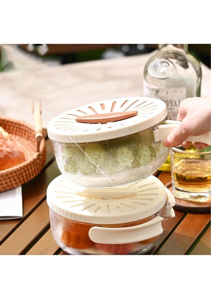 Katlanır Kulplu Çift Katmanlı Süzgeçli Saklama Kabı | Drenaj Tepsili, Çok Amaçlı Buzdolabı Kutusu fiyatları