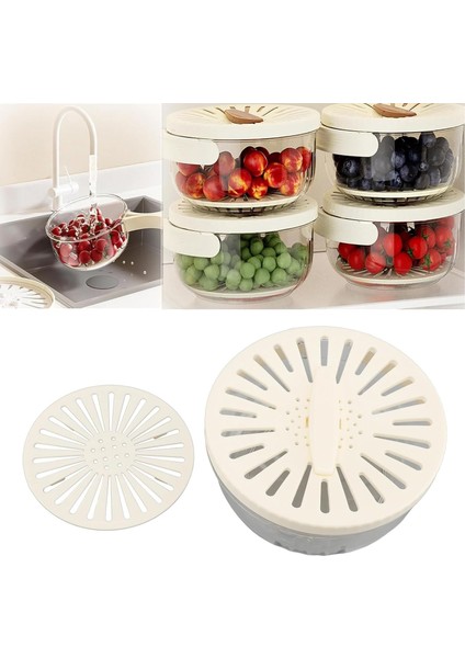 Katlanır Kulplu Çift Katmanlı Süzgeçli Saklama Kabı | Drenaj Tepsili, Çok Amaçlı Buzdolabı Kutusu modelleri