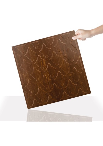 3 Boyutlu Duvar Paneli Kabartmalı Salon Desen Pvc 41X41 Cm/ 6 Adet /1 M² Altın Meşe