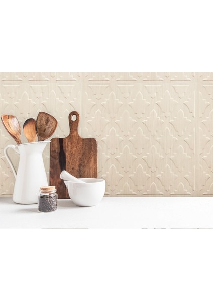 3 Boyutlu Duvar Paneli Kabartmalı Salon Desen Pvc 41X41 Cm/ 6 Adet /1 M² Beyaz Huş fırsatları