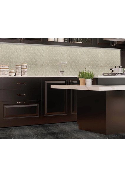 3 Boyutlu Duvar Paneli Kabartmalı Salon Desen Pvc 41X41 Cm/ 6 Adet /1 M² Beyaz Huş
