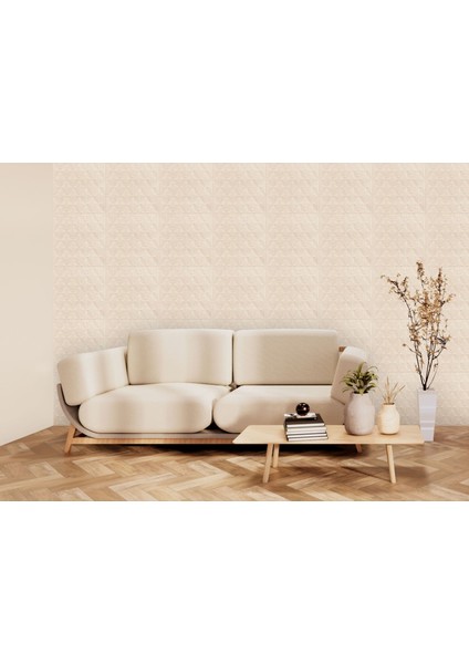 3 Boyutlu Duvar Paneli Kabartmalı Salon Desen Pvc 41X41 Cm/ 6 Adet /1 M² Beyaz Huş