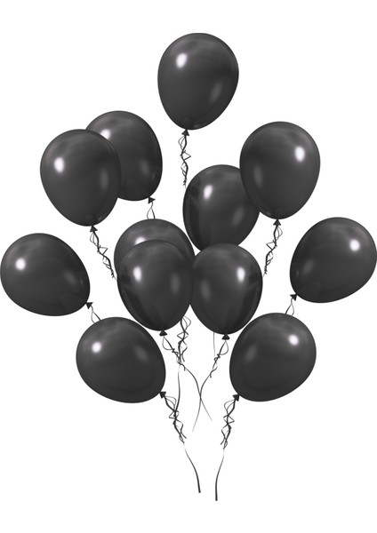 Siyah Metalik Balon 100 Adet 11 Inç 28 cm