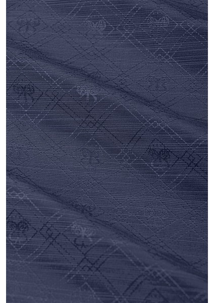 Koyu Lacivert Monogram Desen Ipek Pamuk Şal indirimleri