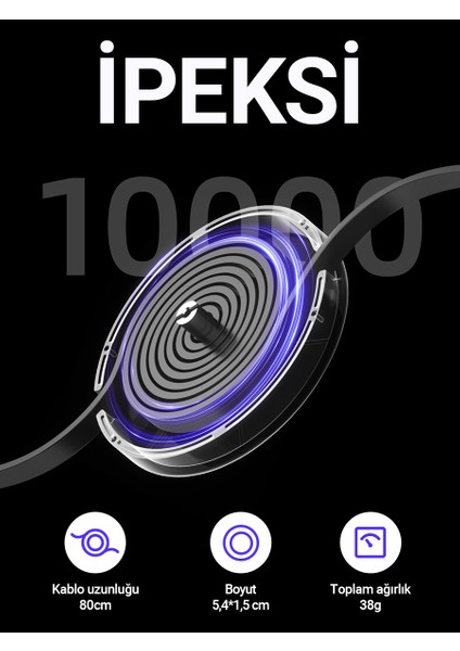USB-C to USB-C Makaralı Kablo 60W Güç 0.8 Metre PPS 2.0 - Super Hızlı Şarj - Apple Uyumlu Type-C Şarj Data Kablosu - C13-03 (Acefast Türkiye Garantili) indirimleri