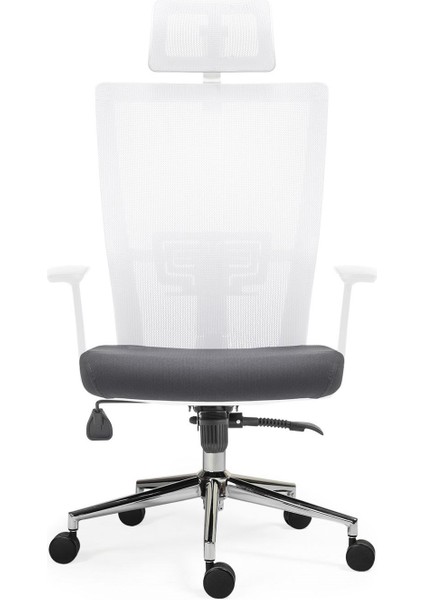 Vintage Beyaz Çalışma Sandalyesi | Ofis Koltuğu | Yönetici Koltuğu | Açık Gri File Antrasit Kumaş modelleri