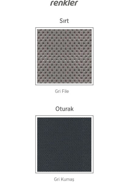 Vintage Beyaz Çalışma Sandalyesi | Ofis Koltuğu | Yönetici Koltuğu | Açık Gri File Antrasit Kumaş indirimleri