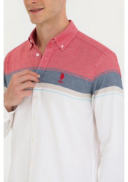 Erkek Kırmızı Gömlek Desenli 50263129-VR030