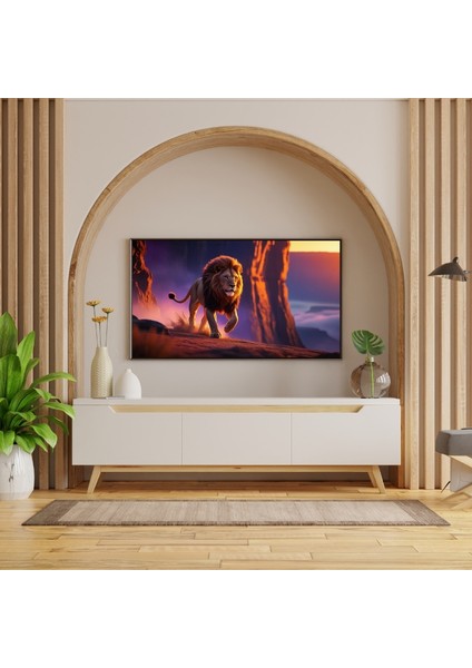 Hayvan Figürlü Av Mevsimi Dağlar 5 Aslanlı Pvc 60X90 cm Çerçevesiz Tablo 26