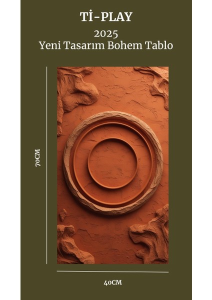 Bohem Tablo Zen Çemberi Manevi, Sıcak Ton ve Renkler Bohem Duvar Sanatı Çerçevesiz Tablo fiyatları