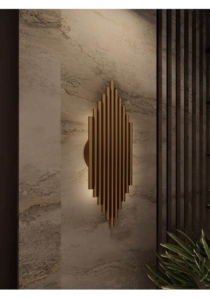 Nox Eskitme Modern Pilli Aplik | Sarı Işık Yayan Duvar Tipi Dekoratif Lamba