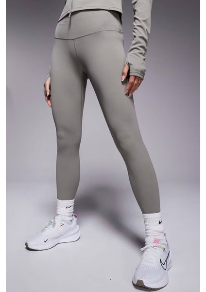 Dri Fit Zenvy Gentle Support High Waisted 7/8 Leggings Kadın Yüksek Bel Iç Cepli Spor Tayt Açık Yeşil