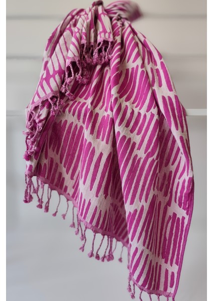 %100 Pamuk Çift Kat Müslin Peştemal - Jakarlı Plaj Havlusu- 90X170 cm