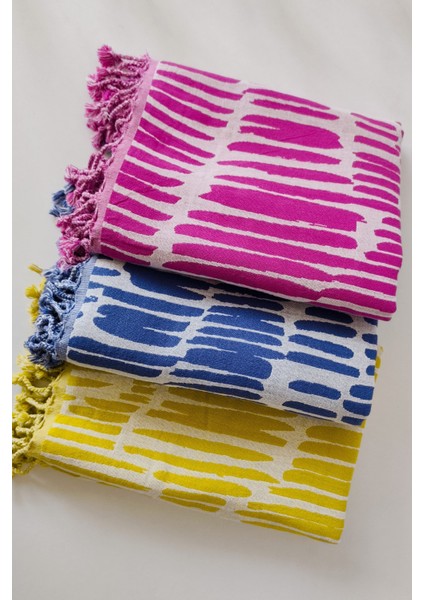 %100 Pamuk Çift Kat Müslin Peştemal - Jakarlı Plaj Havlusu- 90X170 cm indirimleri