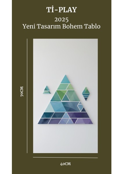 Bohem Tablo Soyut Üçgenler, Geometrik, Soyut Üçgenler Bohem Duvar Sanatı Çerçevesiz Tablo fiyatları