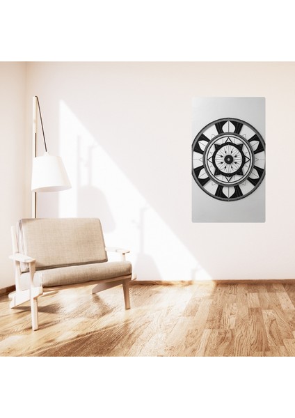 Bohem Tablo Dairesel Simetri Geometrik Tek Renkli Bohem Duvar Sanatı Çerçevesiz Tablo