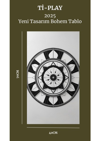 Bohem Tablo Dairesel Simetri Geometrik Tek Renkli Bohem Duvar Sanatı Çerçevesiz Tablo fiyatları