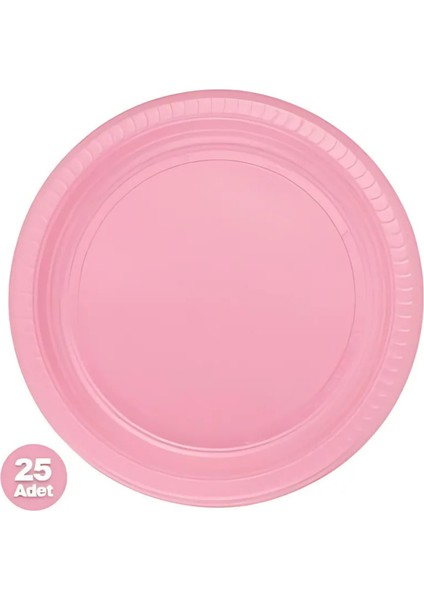 Pembe Plastik Tabak 25 Adet