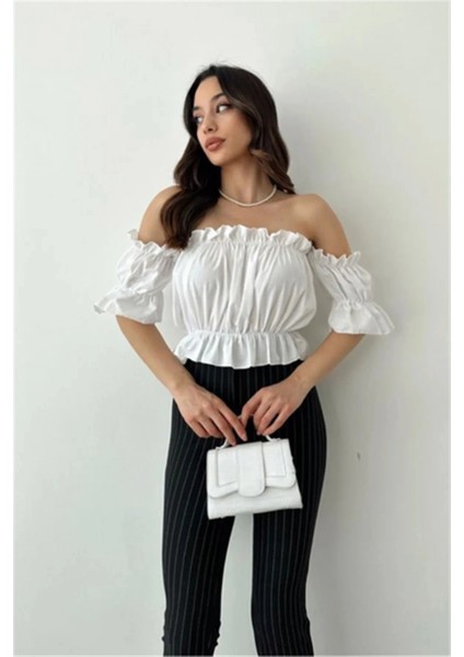 Madonna Yaka Kadın Bluz – Lastik Detaylı Rahat Kesim indirimleri