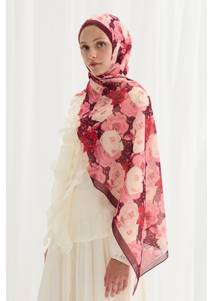 Moon Ipek Krep Şal - Bordo fiyatları