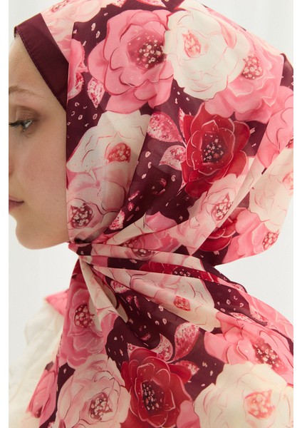 Moon Ipek Krep Şal - Bordo fırsatları