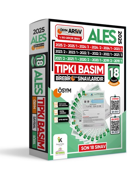 2025 ALES ÖSYM Tıpkı Basım Deneme Paketi 18li Türkiye Geneli Çözümlü Çıkmış Soru Kitapçıkları Seti fiyatları