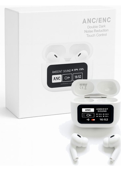 A9 Pro Bluetooth 5.4 Kablosuz Kulaklık | LCD Ekranlı Şarj Kutusu | Anc Gürültü Engelleme | Dokunmatik Kontrol | Type-C Şarj | 500MAH Kutulu | Taşıma Ipli modelleri