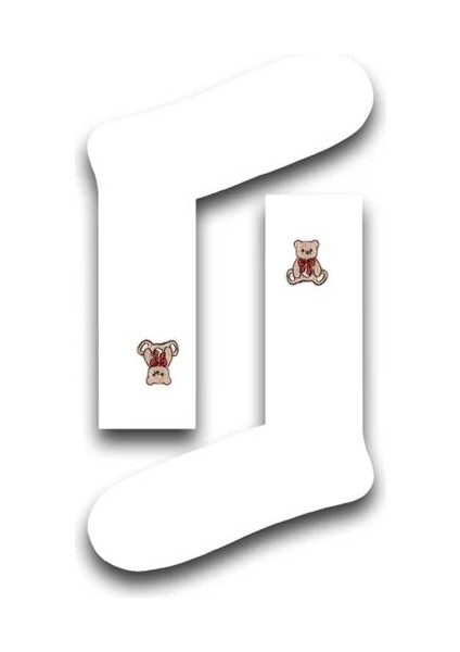 Nakışlı Ayıcık Desenli Atletik Unisex Çorap