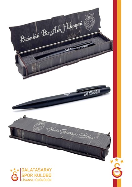 Orijinal Lisanslı Premium Metal Tükenmez Kalem Hediyelik Ahşap Kutulu