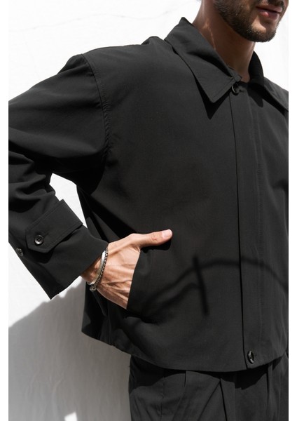 Sergio Kemer Detay Siyah Erkek Ceket