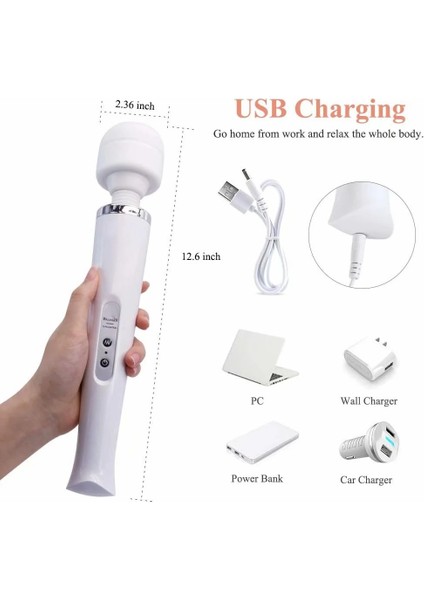 Body Wand Masaj Cihazı – 10 Modlu, Sessiz Çalışan, Esnek Başlıklı, Tüm Vücut Uyumlu fırsatları