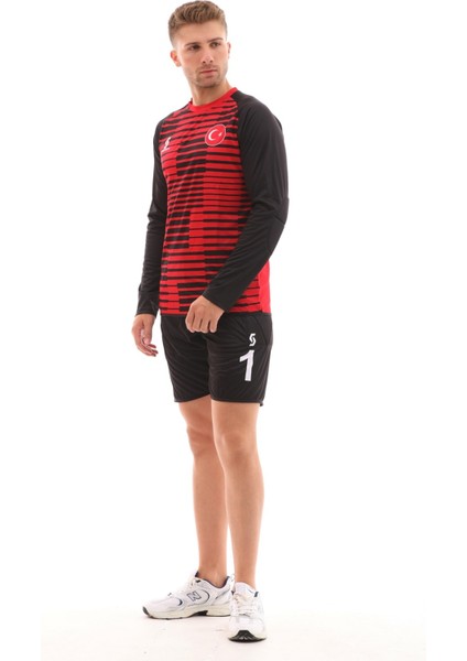 Sünger Destekli Kaleci Forma Takımı, Kırmızı-Siyah K0142 fırsatları