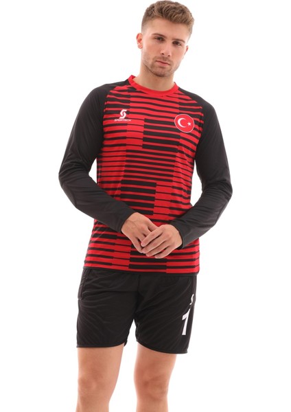 Sünger Destekli Kaleci Forma Takımı, Kırmızı-Siyah K0142 indirimleri