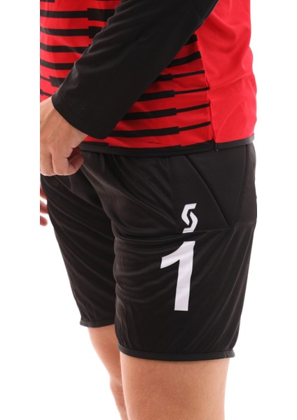 Sünger Destekli Kaleci Forma Takımı, Kırmızı-Siyah K0142