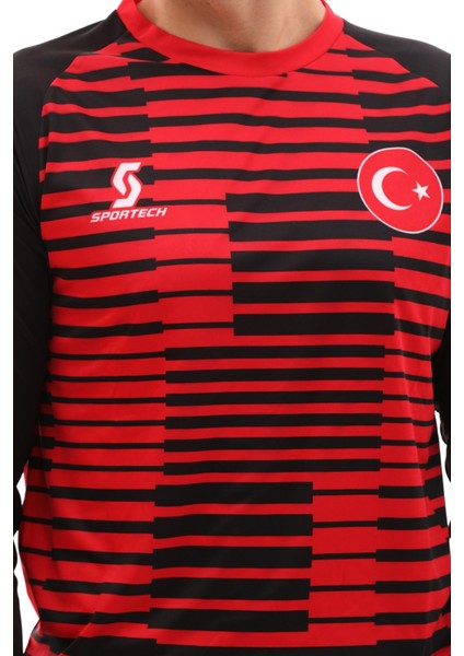 Sünger Destekli Kaleci Forma Takımı, Kırmızı-Siyah K0142